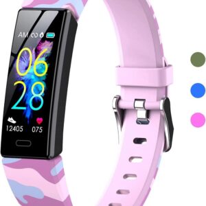 Qniceone Fitness Tracker for Kids Fitbit for Boys Girls 6+ Fitness Watch Activity Tracker with Pedometers, Heart Rate & Sleep Monitor, Stopwatch